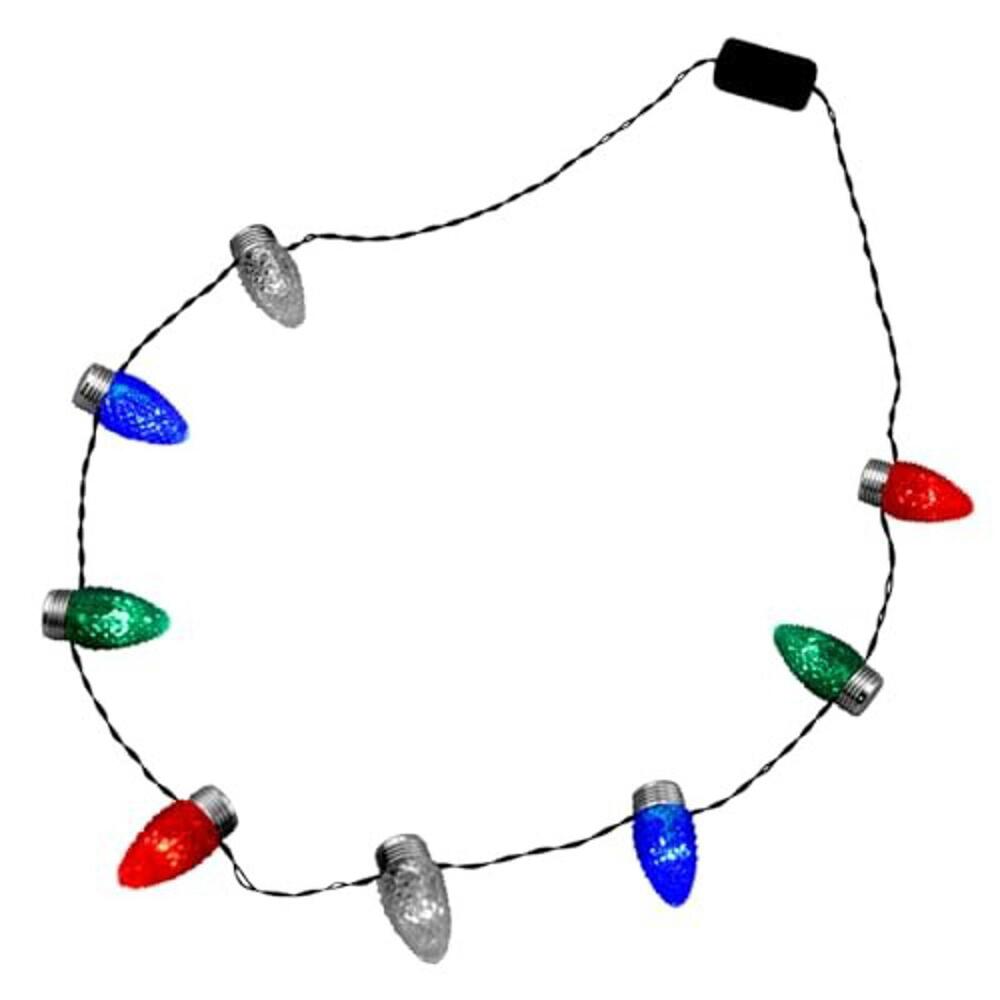 Magic Seasons Classic Bulb Christmas Flashing Necklace Plastic 1 pk